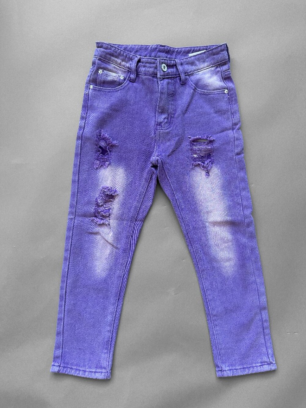 Kids Purple Distressed Skinny Jeans
